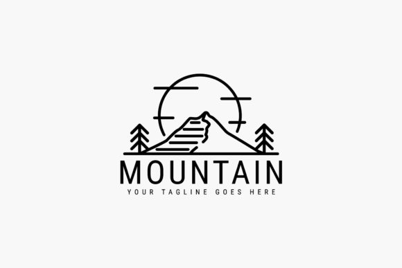 Download Mountain Line Art Minimalist Logo Design - Design Collection