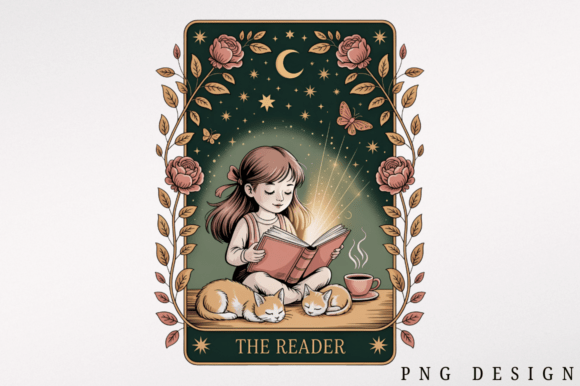 Download The Reader Tarot Bookish PNG Design - Design Collection