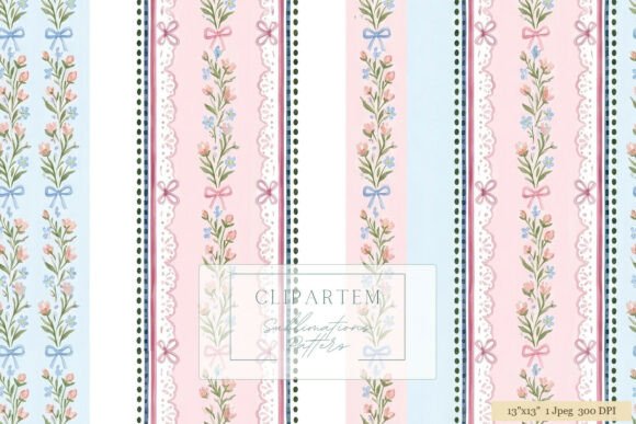Download Floral Stripe Sublimation Pattern Design - Design Collection