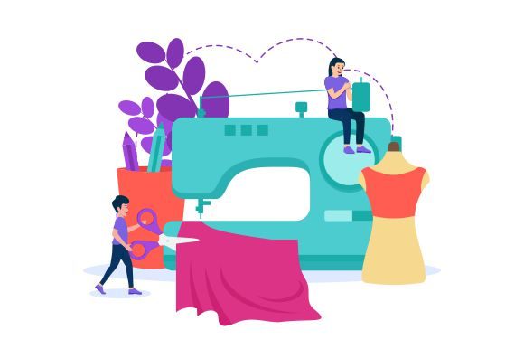 Download Tailor and Sewing Studio in Flat Design - Tail Collection