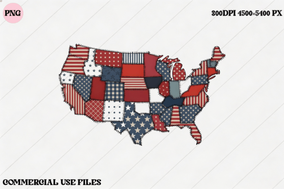 Download USA Patchwork Flag Map Graphic Design - Design Collection