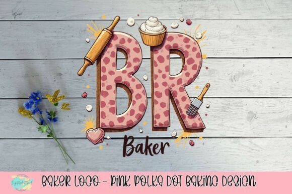Download Baker Logo - Pink Polka Dot Baking Design - Design Collection