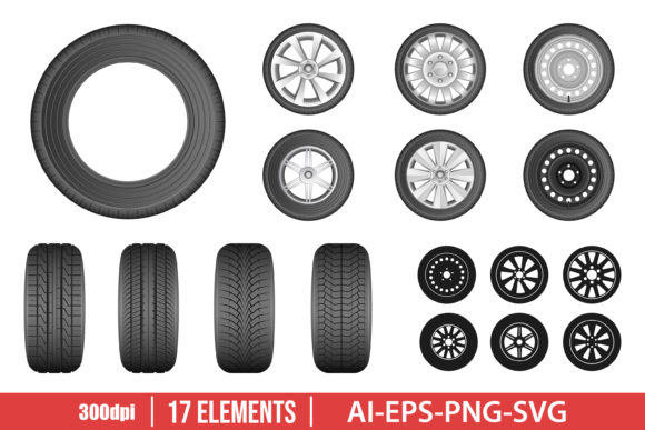 Download Car Tyre Clipart Vector Design - Design Collection